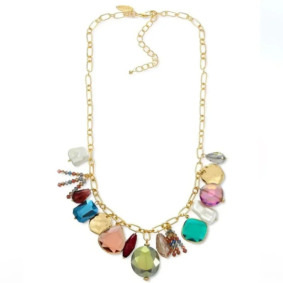 Anthropologie Gold Multicolor Necklace - Picture 1 of 2